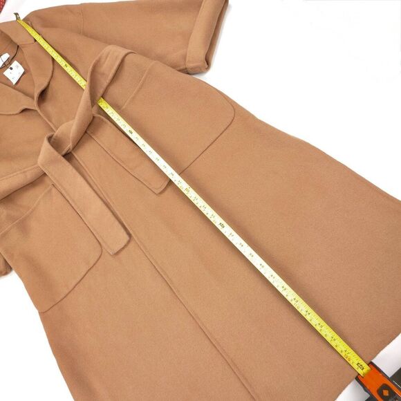 NWT Zara Wool Duster Belted Wrap Coat Tailored Old Money Quiet Luxury Minimal - Picture 3 of 9